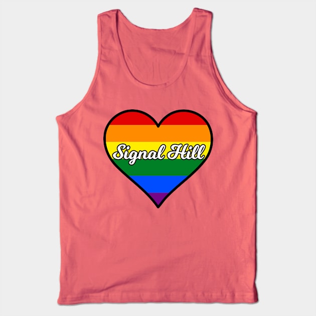 Signal Hill California Gay Pride Heart Tank Top by fearcity
